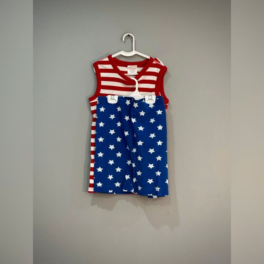 Kids Hanna Andersson Stars & Stripes Tank Pajama Set Size 14 EUC